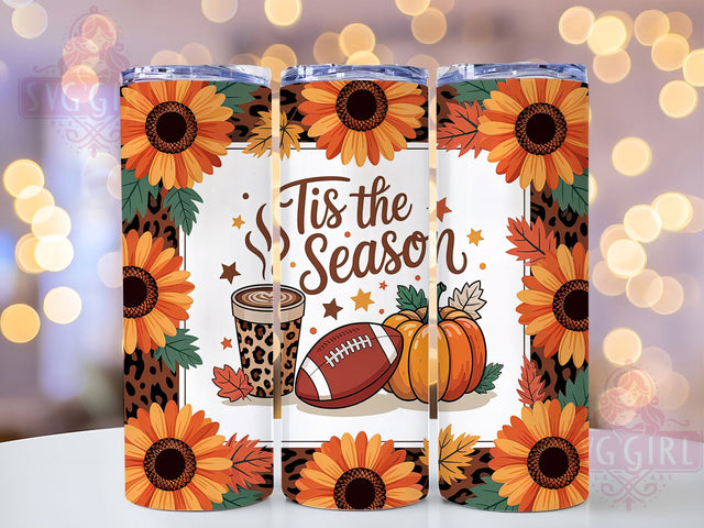 Seasonal Fall Football Tumbler Wrap, Fall Football Wrap, 20oz Sublimation, Autumn Sports Cup, Football Season Mug, Game Day Tumbler, Fall Vibes Drinkware Sublimation SvggirlplusArt 