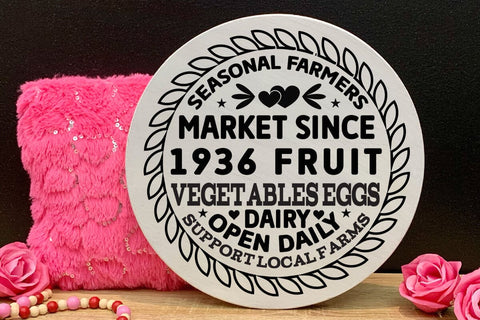 Seasonal farmers market since 1936 fruit vegetables eggs dairy open daily support local farms SVG Angelina750 