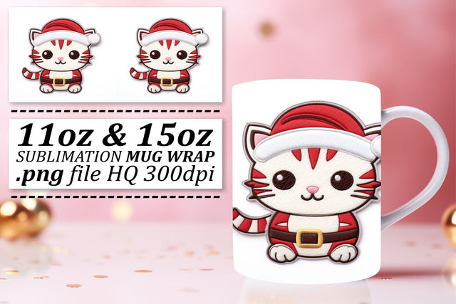 Seasonal Magic: 3D Embroidery Mug Art Sublimation afrosvg 