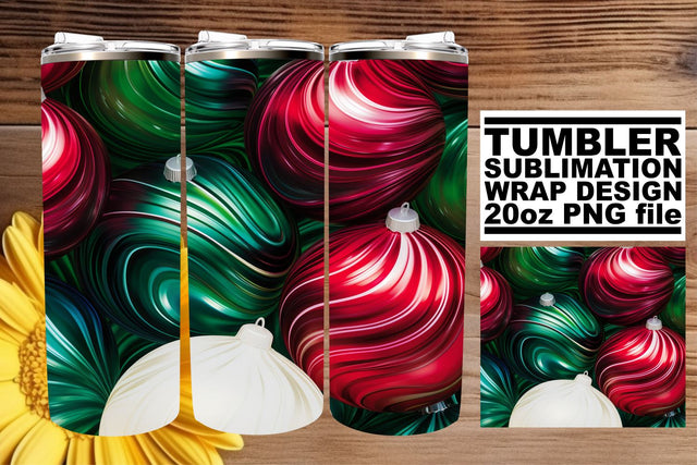 Seasonal Magic Tumbler Wrap - 3D Christmas Patterns 20oz Sublimation afrosvg 