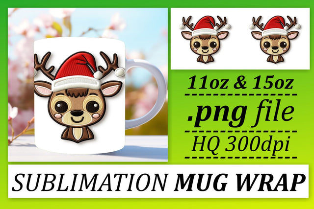 Seasonal Mug Art: Embroidered 3D Design Sublimation afrosvg 