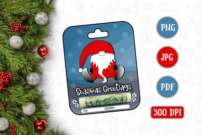 Seasons Greetings PNG Christmas Money Card Sublimation CraftLabSVG 