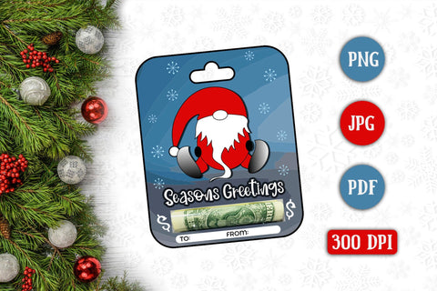 Seasons Greetings PNG Christmas Money Card Sublimation CraftLabSVG 