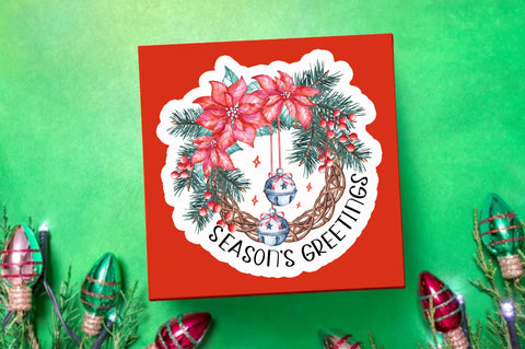 Seasons greetings Sticker Bundle Sublimation Regulrcrative 