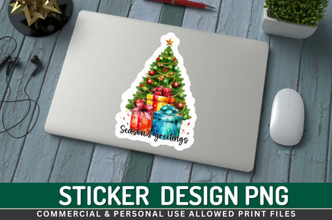 Seasons greetings Sticker Design Sublimation Regulrcrative 