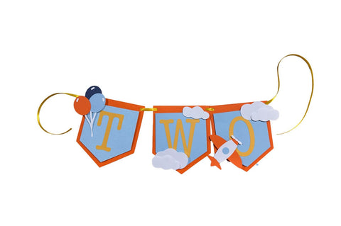 Second Birthday Banner Airplane Theme Cut File SVG Sharia Morton Designs 