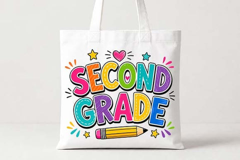 Second Grade PNG | Colorful School Sublimation Design SVG BillahCrafts 