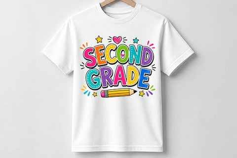 Second Grade PNG | Colorful School Sublimation Design SVG BillahCrafts 