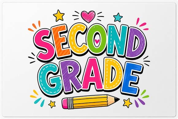 Second Grade PNG | Colorful School Sublimation Design SVG BillahCrafts 