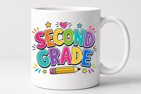 Second Grade PNG | Colorful School Sublimation Design SVG BillahCrafts 