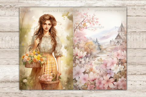 Secret Garden Junk Journal Pages | Digital Collage Sheet SVG GlamArtZhanna 