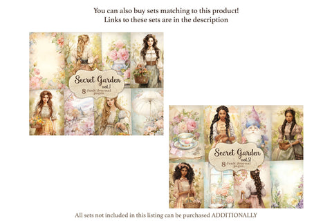 Secret Garden Junk Journal Pages | Digital Collage Sheet SVG GlamArtZhanna 