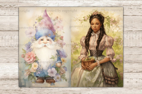 Secret Garden Junk Journal Paper | Black Girl Printable SVG GlamArtZhanna 