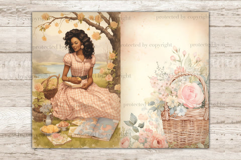 Secret Garden Junk Journal Paper | Black Girl Printable SVG GlamArtZhanna 