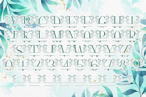 Secret Leaves Line Monogram Font Dm Letter Studio 