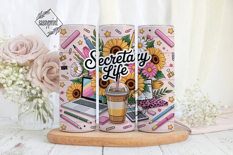 Secretary Life 20oz Tumbler Wrap Sublimation sassyprint 