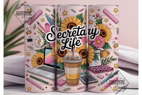 Secretary Life 20oz Tumbler Wrap Sublimation sassyprint 