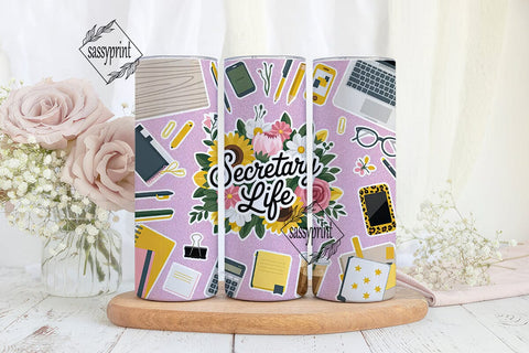 Secretary Life 20oz Tumbler Wrap Sublimation sassyprint 