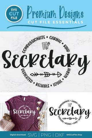 Secretary round circle svg for men or women SVG SVG Cut File 