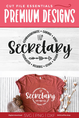 Secretary round circle svg for men or women SVG SVG Cut File 
