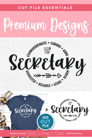 Secretary round circle svg for men or women SVG SVG Cut File 