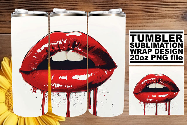 Seductive Lips Tumbler Sublimation Sublimation afrosvg 