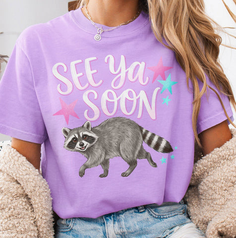 See Ya Soon Raccoon PNG, Girly Boutique Trash Panda Sublimation The Vintage Signs Shop 