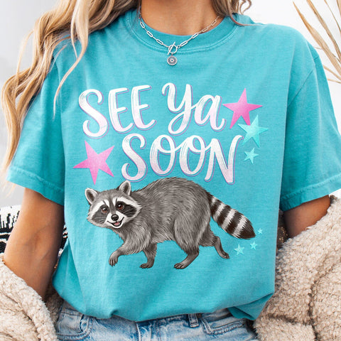 See Ya Soon Raccoon PNG, Girly Boutique Trash Panda Sublimation The Vintage Signs Shop 