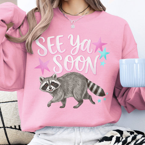 See Ya Soon Raccoon PNG, Girly Boutique Trash Panda Sublimation The Vintage Signs Shop 
