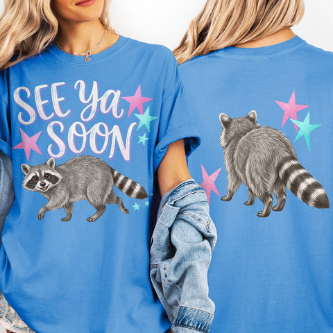 See Ya Soon Raccoon PNG, Girly Boutique Trash Panda Sublimation The Vintage Signs Shop 