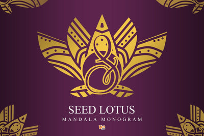 Seed Lotus Mandala Monogram Font Dm Letter Studio 