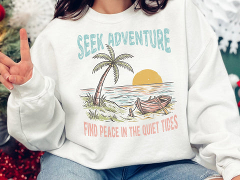 Seek Adventure Coastal Boat PNG SVG DesignDestine 