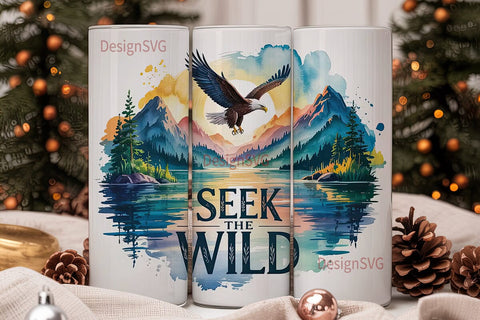 Seek The Wild 20oz Tumbler Wrap Sublimation DesignSVG 