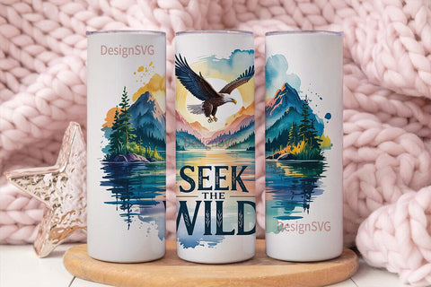 Seek The Wild 20oz Tumbler Wrap Sublimation DesignSVG 