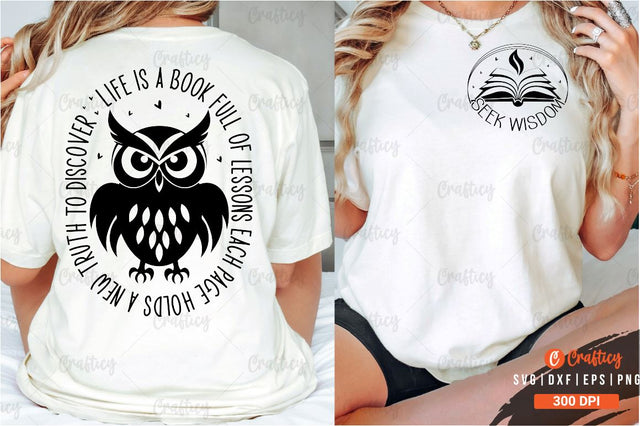 Seek wisdom Front and Back SVG T shirt Design SVG Designangry 