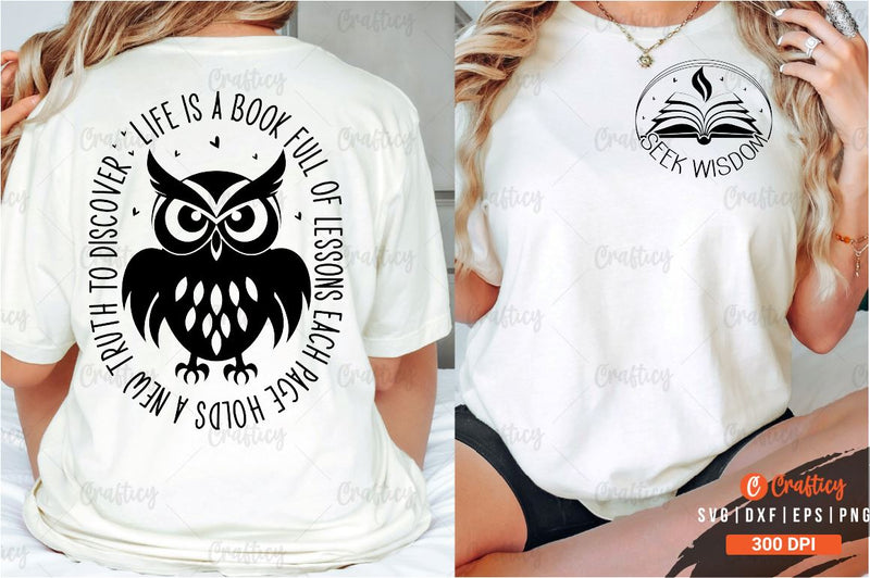 Seek wisdom Front and Back SVG T shirt Design SVG Designangry 