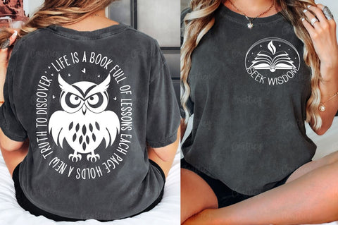 Seek wisdom Front and Back SVG T shirt Design SVG Designangry 