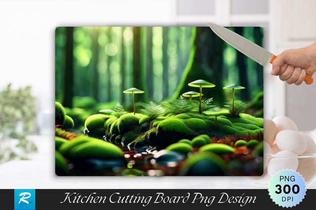Selective Focus Lush Moss In Enchanting Forest Background Cutting Board Sublimation Regulrcrative 