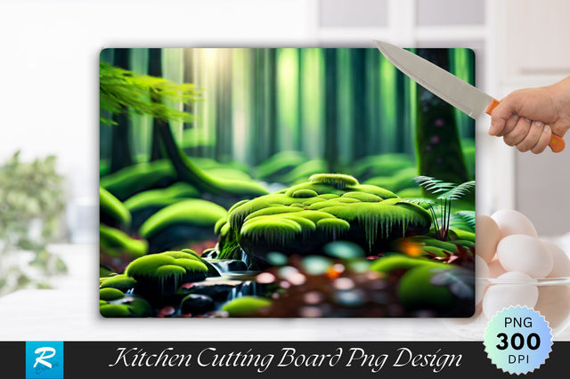 Selective Focus Lush Moss In Enchanting Forest Background Cutting Board Sublimation Regulrcrative 