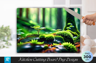 Selective Focus Lush Moss In Enchanting Forest Background Cutting Board Sublimation Regulrcrative 