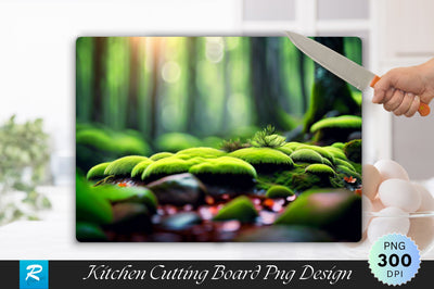 Selective Focus Lush Moss In Enchanting Forest Background Cutting Board Sublimation Regulrcrative 