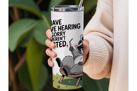 Selective Hearing Raccoon 20oz Tumbler Sublimation DesignSVG 