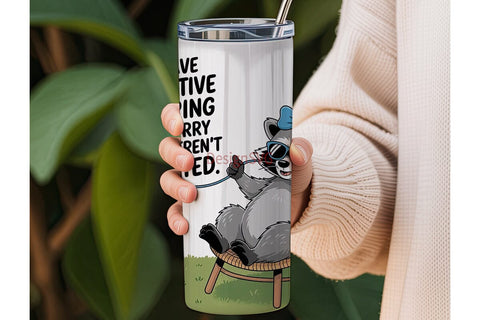 Selective Hearing Raccoon 20oz Tumbler Sublimation DesignSVG 