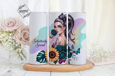 Selectively Social 20oz Tumbler Wrap Sublimation sassyprint 