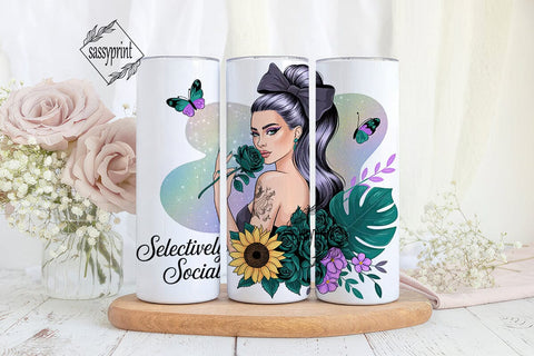Selectively Social 20oz Tumbler Wrap Sublimation sassyprint 