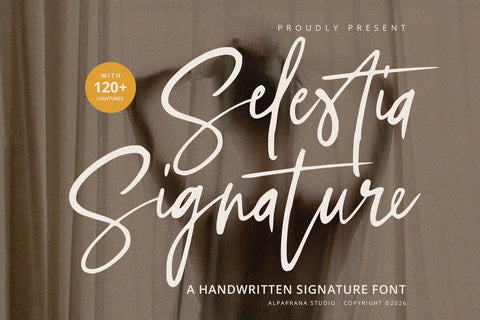Selestia Signature - Handwritten Font Font Alpaprana Studio 