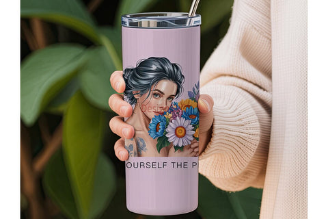 Self-Care Floral 20oz Tumbler Design Sublimation DesignSVG 