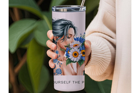 Self-Care Floral 20oz Tumbler Design Sublimation DesignSVG 