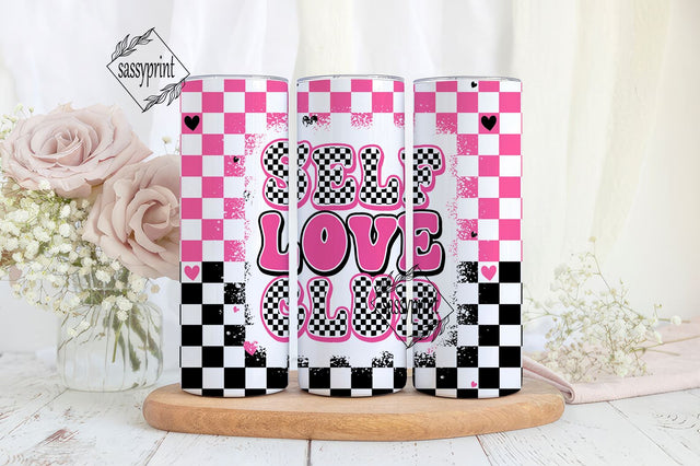 Self Love 20 oz Skinny Tumbler Sublimation Design Digital Download PNG Valentines day tumbler wrap Inspirational png straight tumblerwrap Sublimation sassyprint 