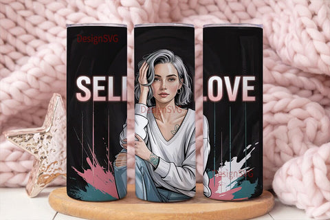 Self Love 20oz Tumbler Wrap Sublimation DesignSVG 